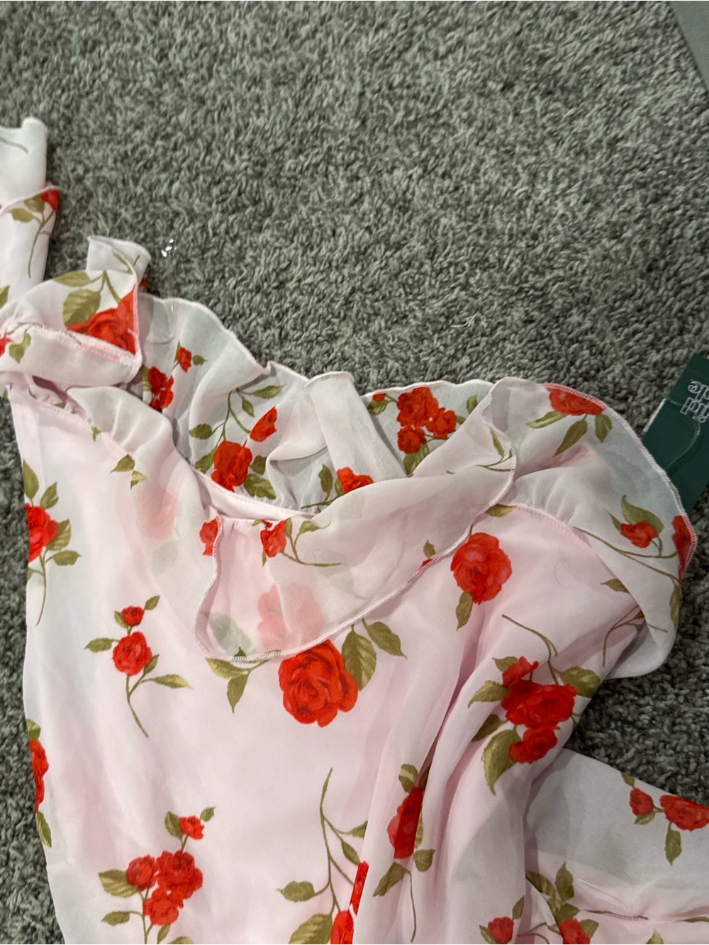 🥗wild fable Pink Floral One-Shoulder Maxi Dress - Picture 4 of 7